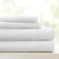 Linen Market 4 Piece King Sheet Set - Breathable, Double-Brushed Patterned Cooling Sheets – Oeko-TEX Certified Ultra Soft & Wrinkle-Free 16" Deep-Pocket King Sheets - Easy Care Stippled Gray
