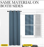 NICETOWN Smoky Blue Blackout Curtains 86 inches Length for Living Room, 2 Panels, 55" Wide, Thermal Insulated Long Drapes for Large Window