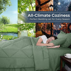 HEVUMYI Sage Green Full Comforter Set - 7-Piece All Season Bed in a Bag Full, Ultra Soft Bedding Set with Comforter, Flat Sheet, Fitted Sheet, Pillowcases, Pillow Shams, Sage Green