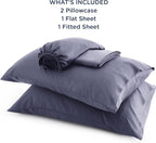 Bedsure California King Sheet Sets, Cooling Sheets, Rayon Derived from Bamboo, Breathable & Soft, Deep Pocket Up to 16 Inches, Hotel Luxury Silky Bedding for Hot Sleepers, Dark Grey