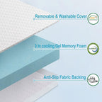 EDILLY 3 Inch Cooling Gel Memory Foam Mattress Topper Twin XL Size,with Removable & Washable Bamboo Cover,Soft Breathable Mattress Pad,Bed Topper for Back Pain Relief (38x80)