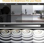 White COB LED Strip Light, Dimmable 16.4ft/5m LED Light, 6000K Daylight White 2400 LEDs High Lumen LED Tape Lights CRI 90+ with RF Remote and UL Power for Bedroom,Kitchen,DIY Home Decoration