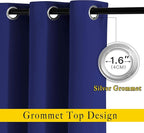 NICETOWN Navy Blue Blackout Curtains 102 inches Long, Grommet Thermal Insulated Solid Room Darkening Window Treatments Sound Reducing for Living Room, W46 x L102, Set of 2