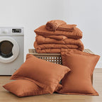 Love's cabin Full Comforter Set Terracotta, 7 Pieces Full Bed in a Bag, All Season Bedding Sets with 1 Comforter, 1 Flat Sheet, 1 Fitted Sheet, 2 Pillowcase and 2 Pillow Sham