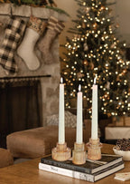 Vixdonos Taper Glass Candlestick Holders Tealight Candle Holders for Table Centerpieces, Wedding Decor and Dinner Party (3 Pcs, Gold)