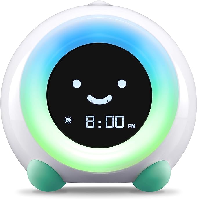 LittleHippo Mella: Kids Alarm Clock, Ready to Rise Children's Sleep Trainer, Night Light, Sound Machine and OK to Wake for Toddlers and Kids - Tropical Teal (Updated 2025)