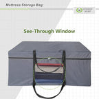 Cuddly Nest Folding Mattress Storage Bag - Heavy Duty Carry Case for Tri-Fold Guest Bed (Fits 6" Queen Mattress,Grey)
