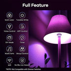 Linkind Matter Smart Light Bulb, Smart Bulbs Work with Apple Home/Siri/Alexa/Google Home/SmartThings, LED Color Changing Light Music Sync RGTBW, Smart Home, 60W 800LM A19 E26 2.4Ghz WiFi Only, 2 Pack