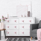 16 Pcs Bow Knobs for Dresser Matel Bow Drawer Knobs Vintage Dresser Handles Cabinet Drawer Pulls for Home Bedroom Kitchen Cabinets Hardware Cupboard (Pink,Classic Style)