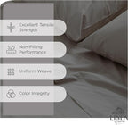 Linen Home 100% Cotton Percale Sheets King Size, Charcoal, Deep Pocket, 4 Pieces Set - 1 Flat, 1 Deep Pocket Fitted Sheet and 2 Pillowcases, Crisp Cool and Strong Bed Linen