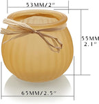 WDHODEC Fall Candle Holders Set of 6, Glass Pumpkin Tealight Votive Candle Holder for Halloween Thanksgiving Table Decoration