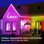 132FT Neon LED Rope Lights IP65 Waterproof LED Lights for Bedroom Flexible LED Light Strip with Remote/APP Control RGB Lighting Strip for Indoors Outdoors Bedroom Room Home Décor