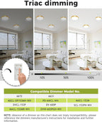 hepside 2Pack Dimmable Flush Mount Ceiling Light Fixture Golden, 3CCT Selectable 3000/4000/6500K Ceiling Lamp, 7.5INCH 15W 1500LM Low Profile Light for Bedroom, Kitchen, Bathroom, Hallway