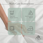 Linen Home 100% Cotton Percale Sheets Twin XL Size, Frosty Green, Deep Pocket, 3 Pieces Set - 1 Flat, 1 Deep Pocket Fitted Sheet and 1 Pillowcase, Crisp Cool and Strong Bed Linen