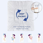 CYMULA Full XL Mattress Topper, Extra Thick Pillow Top Mattress Topper, Cooling Mattress Pad Cover with 8-21 Inch Elasticated Deep Pockets, Firm Plush Down Alternative Fill Mattress Protector