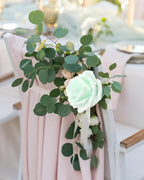 100Pcs Light Green Artificial Flowers Realistic Roses, Real Looking Fake Roses with Stem for DIY Wedding Bouquets Centerpieces Bridal Shower Party Home Romantic Decorations (Light Green, 100pcs)