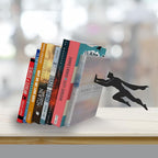 Artori Design Book Ends to Hold Books Heavy Duty - Hidden Metal Bookends for Shelves Desk or countertop - Bookend Book Holder for Home Decorative - Gift for Book Lovers and Home Décor (Book&Hero)