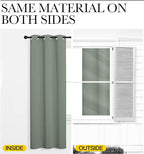 NICETOWN Greyish Green Nursery Essential Thermal Insulated Solid Grommet Top Blackout Short Curtains/Drapes for Son's Room (1 Pair, 42 x 63 inches)