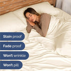 Queen Size 4 Piece Sheet Set - Comfy Breathable & Cooling Bed Sheets Set - Hotel Luxury Bedding for Women, Men, Kids, Teens, Boys & Girls - Deep Pockets, Soft and Wrinkle Free - Oeko-Tex - Off White