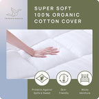 Plush Extra Thick Twin Mattress Topper, Soft & Cooling Pillow Top Bed Topper for Back Pain with 300TC Cotton Cover, Overfilled Mattress Pad Cover for Back Pain, Fit to 6”-22” Mattress.