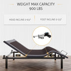SHA CERLIN Electric Adjustable Bed Base, Ergonomic Basic Queen Size Bed Frame with Upgraded Motors and Wireless Remote Control, Independent Head and Foot Incline, Assembly Required