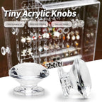 MroMax 12Pcs Tiny Pull Handle Diamond Acrylic Mini Knob 19mm Diameter Clear Shiny Diamond Shaped Knobs for Jewelry Box, Gift Case and Makeup Box