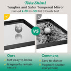 TokeShimi Black Vanity Mirror 60x36,Bathroom Mirror Framed Seamless,Tempered Glass,Rectangle Mirror for Bathroom,Shatterproof Bathroom Wall Mirror(Horizontal/Vertical)