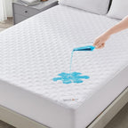 BEDLORE Waterproof Mattress Protector, Queen Size Noiseless Mattress Pad with Deep Pocket Fitted Up to 6-18 inches, Soft Noiseless Bed Mattress Cover Washable for Home, Bedroom, Hotel (White)