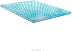 Linenspa 3 Inch Convoluted Gel Swirl Memory Foam Mattress Topper - Promotes Airflow - Relieves Pressure Points - Queen