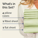 King 6 Piece Sheet Set - Comfy Breathable & Cooling - Ultra-Soft Hotel Luxury Bedding Set with 8-16 Inch Deep Pockets - 1 Flat & 1 Fitted Sheet & 4 Pillowcases - Wrinkle Free & Easy Care - Light Sage