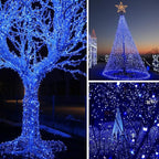 170Ft 500LED Blue Christmas Lights Plug in,Waterproof Christmas Tree Lights,8 Modes String Lights Indoor Outdoor for Halloween Tree Party Bedroom Garden Decor
