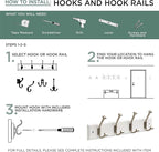 Liberty Hardware 129847 18-Inch Coat and Hat Rail/Rack with 4 Heavy Duty Hooks, White and White