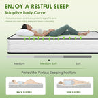 PayLessHere | 8 Inch Full Mattress | Medium Firm Hybrid Mattress | White | with High-Density Foam and Breathable Cover | Pocket Spring Design, Pressure Relief | Bed in a Box, CertiPUR-US Certified