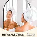 FICTOR Bathroom Vanity Mirror for Wall,40”x30” Large Arched Metal Framed Bathroom Mirror for Over Sink,Entryway, Living Room & Bedroom(Black)