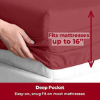 Mellanni Split King Sheets Set - 5 PC Iconic Collection Bedding - Hotel Luxury, Extra Soft, Cooling Bed Sheets - Wrinkle, Fade, Stain Resistant (Split King, Brick Red)