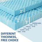 SINWEEK 3 Inch Mattress Topper 5-Zone Memory Foam Mattress Topper Pressure Relieve Soft Mattress Pad, CertiPUR-US Certified, Twin Size Blue