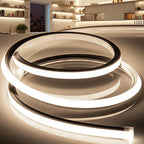 LED Strip Lights Neutral White 4000K,9.8ft 110-120V Neon Rope Lights,Flexible Silicone Outdoor Waterproof Neon Strip Lights for Bedroom,Mirror,Kitchen Cabinet, Living Room,Halloween Decor