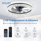 Ceiling Fans with Lights and Remote, 19.7" Low Profile Ceiling Fan with Light, 3000-6500K Dimmable, 6 Speeds and Stepless Color Temperature Change for Bedroom, Living Room and Kids Room(Black)