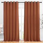 NICETOWN Burnt Orange Blackout Living Room Curtains 110 inches Long, Grommet Thermal Window Treatments Room Divider Blinds Sound Reducing for Living Room, W66 x L110, 2 Pieces