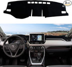 Dashboard Cover Mat Custom Fit for 2019-2023 2024 2025 Toyota RAV4 Accessories Dash Cover Nonslip Dash Mat Protector Sunshade No Glare Black