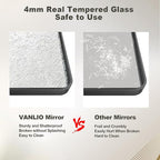 24x36 Inch Black Metal Framed Mirror for Bathroom, Matte Black Vanity Mirror, Rounded Rectangle Bathroom Mirror, Anti-Rust, Shatterproof (Horizontal/Vertical)