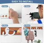 15Pack Coat Hooks Wall Hooks for Hanging, Heavy Duty Double Prong Metal Hook Wall Mounted for Living Room, Bathroom, Kitchen, Bedroom for Coat, Bag, Scarf, Towel, Hat, Key, Cup (White)