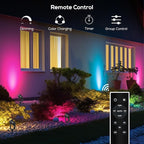 SUNTHIN Outdoor Landscape Lighting with Remote, RGBW Color Changing Spot Uplights, 6 Pack