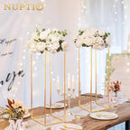 NUPTIO Flower Balls for Wedding Centerpieces - 10 Pcs 14.2 inch Diameter Fake Flower Ball Arrangement Bouquet Party Centerpieces for Tables - White Rose Bouquet Centerpiece Flowers for Wedding Table