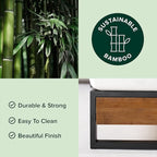 ZINUS GOOD DESIGN Award Winner Suzanne 10 Inch Bamboo and Metal Platforma Bed Frame, No Box Spring Needed, Wood Slat Support, Chestnut Brown, Queen