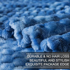 Richave Queen Size Fleece Blanket,Premium Lightweight Anti-Static 90x90 Inches 3D Clouds Stylish Jacquard Velvet Plush Bed Blanket for Queen Full Bed, Tie-dye Stone Blue