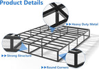 Qingzhou Box Spring Full Size Bed Bases, 9 Inch High Metal Full Size Box Spring Only, Heavy Duty Mattress Foundation with Fabric Cover, Easy Assembly, Quiet Noise Free, Non Slip, Black
