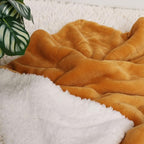 NANPIPER Baby Sherpa Blanket,Warm Toddler Throw Blanket,Soft Newborn Fleece Blanket for Winter(Ginger Yellow,30x40 inches)