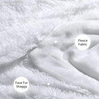 Tuddrom Decorative Extra Soft Faux Fur Blanket Twin Size 70" x 78",Solid Reversible Fuzzy Long Hair Shaggy Blanket,Fluffy Plush Fleece Comfy Microfiber Throw Blanket for Couch Sofa Bed,Pure White