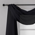 Chyhomenyc Extra Long Black Sheer Curtains 144 inch 2 Panels, Translucent Backdrop Window Scarf Drapes for Canopy Bed/Wedding/Living Room/Anniversary, 12FT Length, Each 59Wx144L in, 2PCS